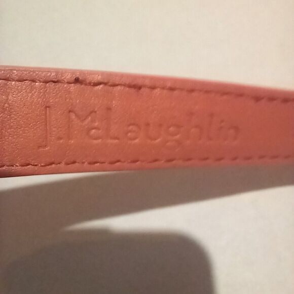 J.McLaughlin Pink Leather Skinny Belt-Size S/M-Gold Hardware-Adjustable- - Picture 7 of 9